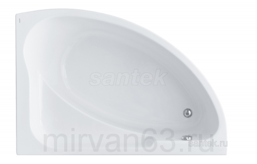 Акриловая ванна Гоа 150х100 R Santek асимметричная белая 1WH112032