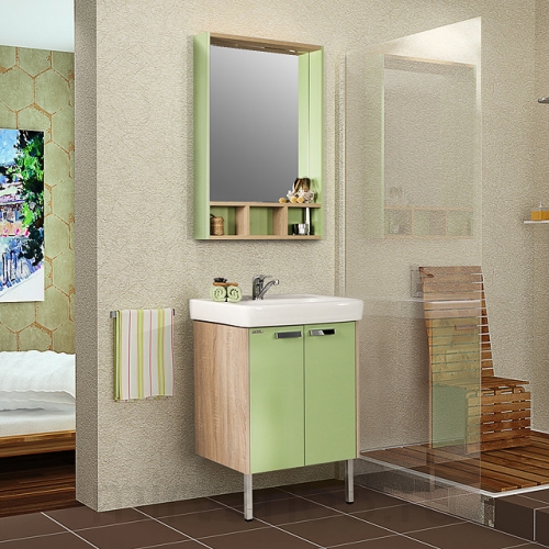 Комплект мебели для ванной Акватон Йорк 60 салатовый/дуб сонома