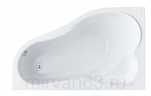 Акриловая ванна Ибица XL 160х100 L Santek асимметричная белая 1WH112036