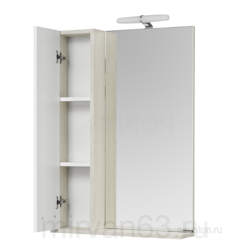 Зеркальный шкаф Aquaton Бекка PRO 60 белый, дуб сомерсет 1A214602BAC20