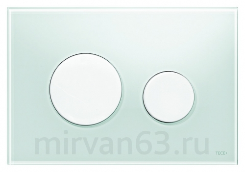 Клавиша смыва Tece Loop 9240651 зеленое стекло, кнопка белая