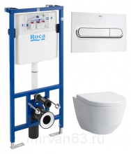 Комплект  Система инсталляции для унитазов Roca DUPLO WC 89009000K + Кнопка смыва Roca PL1 Dual хром 