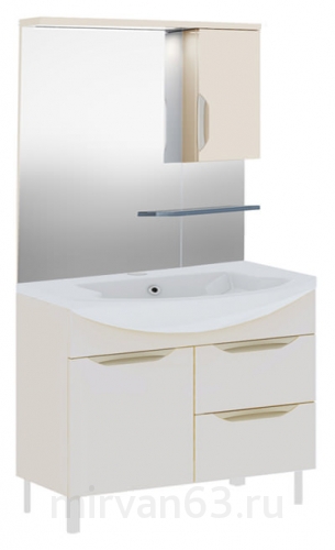 Мебель для ванной Gemelli Cosmo New 108 напольная исполнение II бежевый глянец
