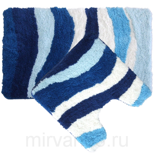 Набор ковриков для ванной комнаты, 50*80 см, 50*50 см, полиэстер, Blue Wave, IDDIS, 480M580i13