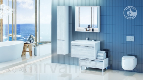 Комплект мебели для ванной Aquaton Капри 80 бетон пайн