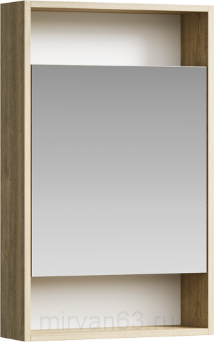 Сити Шкаф-зеркало 50 см, цвет дуб балтийский, SIT0405DB  50 см Aqwella