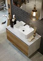 Mobi мебель для ванной подвестная, цвет дуб балтийский, 100 см  MOB0110DB Aqwella 5 stars