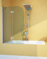 Шторка на ванну GuteWetter Lux Pearl GV-102A левая 100 см стекло бесцветное, профиль хром