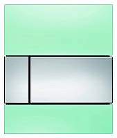 Клавиша смыва Tece Square Urinal 9242805 зеленое стекло, кнопка хром