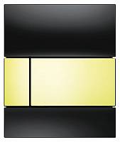 Клавиша смыва Tece Square Urinal 9242808 черное стекло, кнопка золото