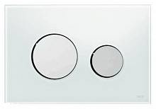 Клавиша смыва Tece Loop 9240659 белое стекло, кнопка матовый хром