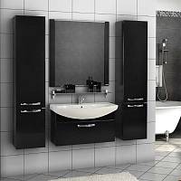 Комплект мебели для ванной Акватон Ария 80 черный глянец