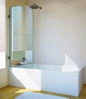 Шторка на ванну GuteWetter Lux Pearl GV-001 левая 60 см стекло бесцветное, фурнитура хром