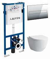 Комплект  Система инсталляции для унитазов Laufen Lis CW1 8.9466.0 + Кнопка смыва Laufen Lis