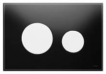 Клавиша смыва Tece Loop 9240654 черное стекло, кнопка белая