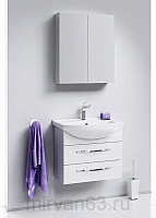 Аллегро мебель для ванной подвестная с двумя ящиками Элеганс 650 , цвет белый, Agr.01.06/2,  59,8 см Aqwella
