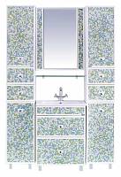 Мебель для ванной Misty Жемчужина 60 бело-голубая мозаика